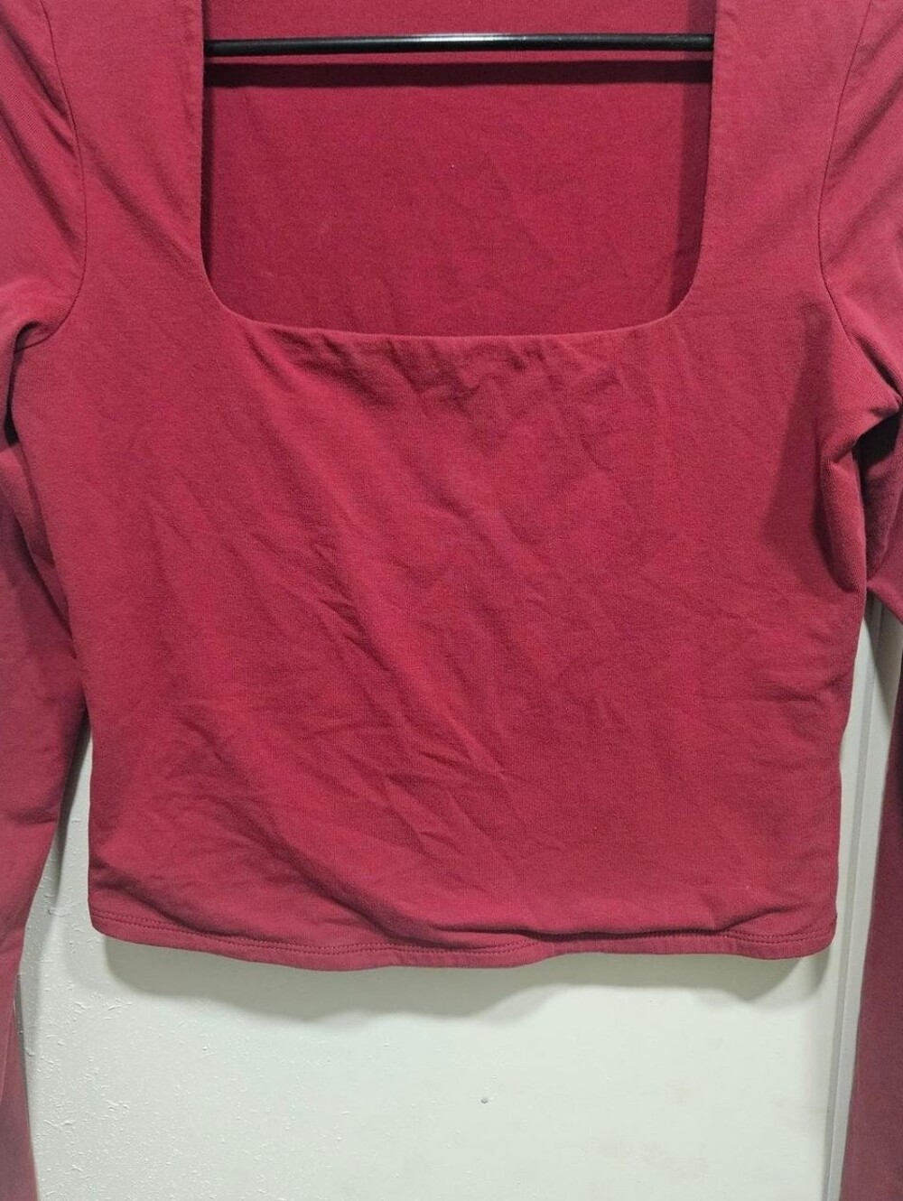 Garage Long Sleeve Square Neck Top in Rose